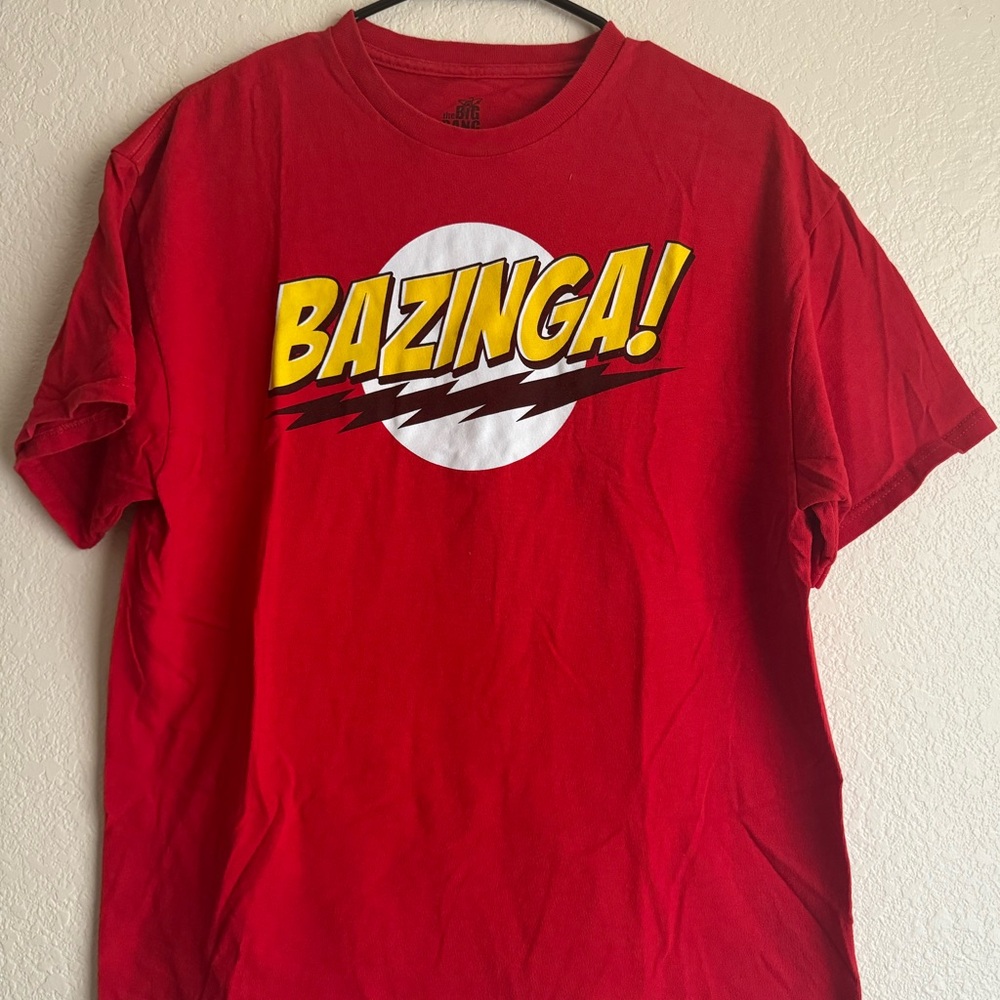Ripple Junction Big Bang Theory Bazinga Red Short Sleeve Shirt Size Large